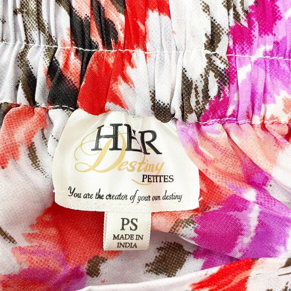 HER Destiny Women's Pink Red Tie Dye Maxi Skirt Belted Size PS Vacation Beach - Picture 4 of 6